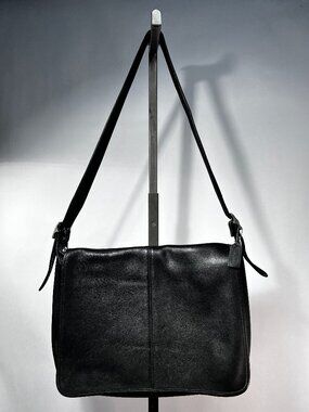 VTG 90's COACH LEGACY 5206 Black Leather Foldover Flap Messenger Briefcase